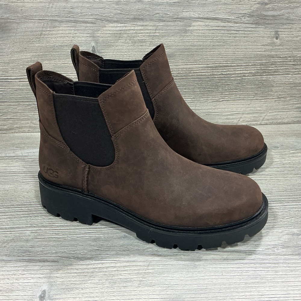 UGG Loxley Chelsea Waterproof Boots Leather 1138119 Pull On Brown Women's 8.5